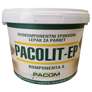 Pacolit EP lepak za parket za čvrsto i dugotrajno postavljanje drvenih podova, epoksidni lepak otporan na vlagu i habanje, koji obezbeđuje stabilnost i profesionalni završni sloj parketa.