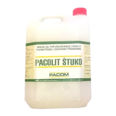 Pacolit Stuko masa za fugovanje za precizno popunjavanje spojeva i neravnina između parketnih i drvenih podova, obezbeđuje ravnu, čvrstu i dugotrajnu površinu spremnu za završnu obradu.